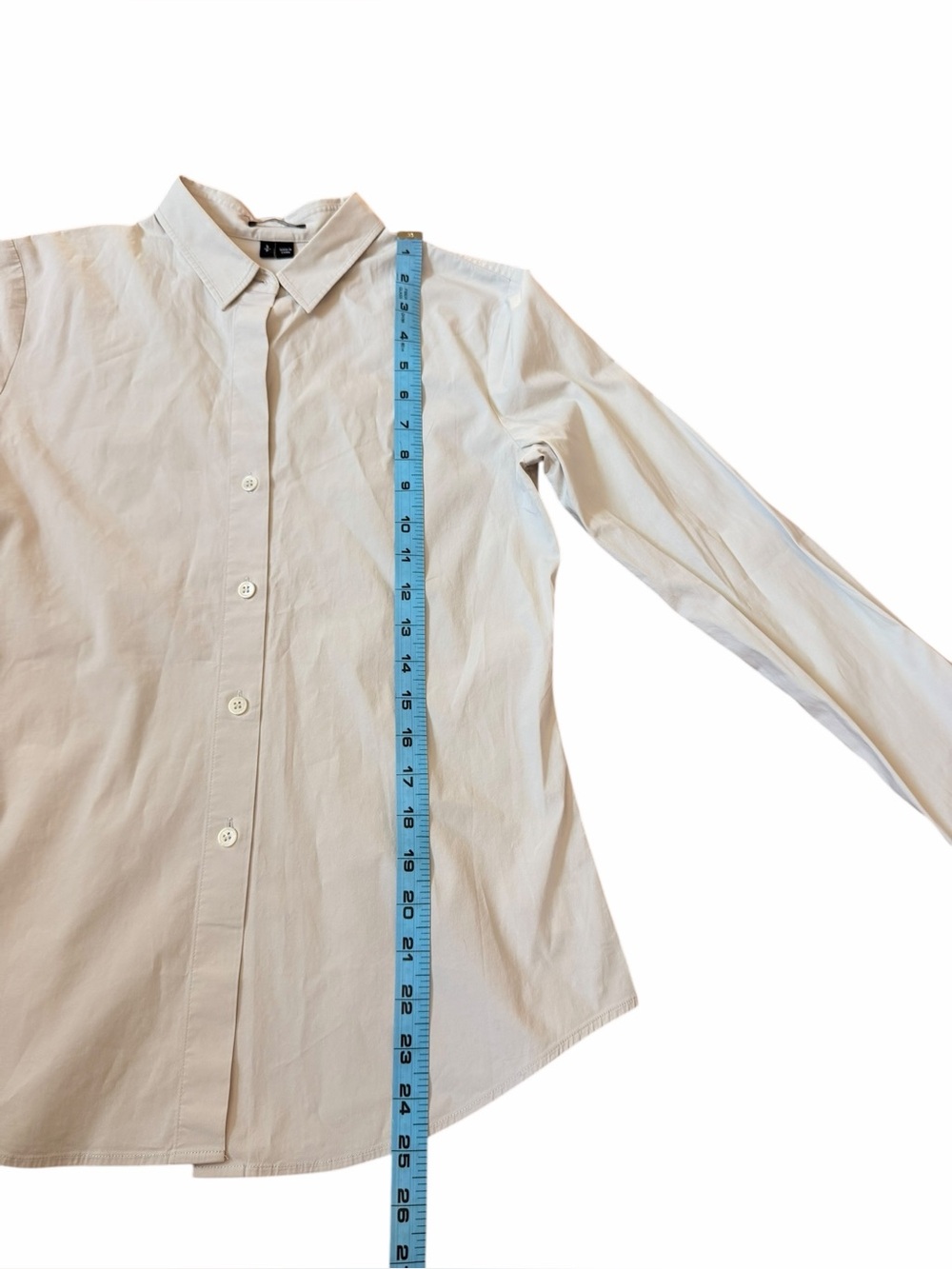 Theory Larissa 2 Button Down Shirt Off White Bone Office Women’s Sz Small - Picture 9 of 11